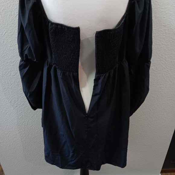 NWT EXLURA Be Yourself Black Mini Dress with Attached Slip Size XXL - Picture 4 of 5